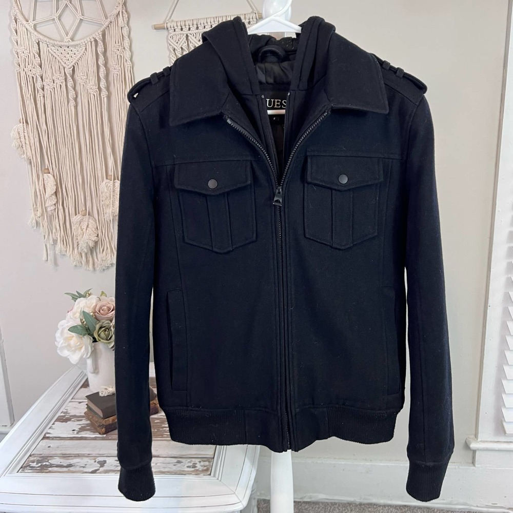 Guess double breasted collared wool jacket. Small